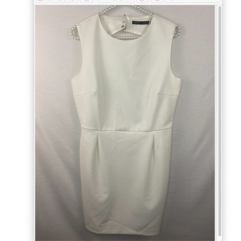 Zara Midi Dress Open Back Midi off White Large